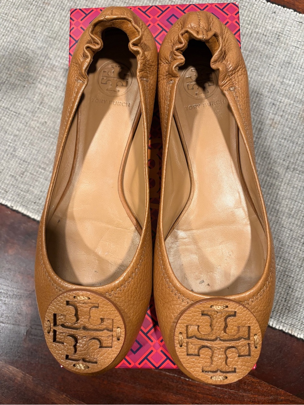 Tory Burch Tan Leather Reva Ballet Flats - Picture 3 of 6